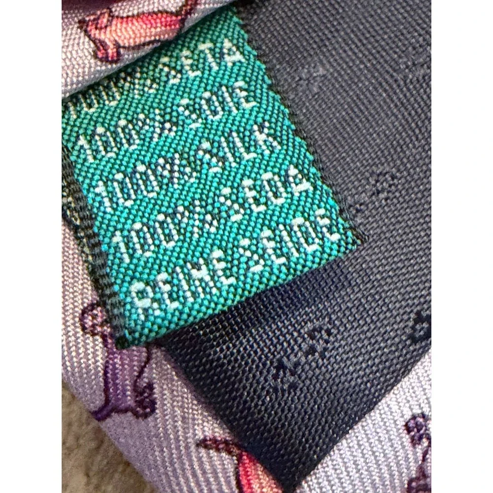 Zadi Andrews Ties 100% Silk Neck Tie Novelty Necktie Weiner Dog Italy‎ Italian